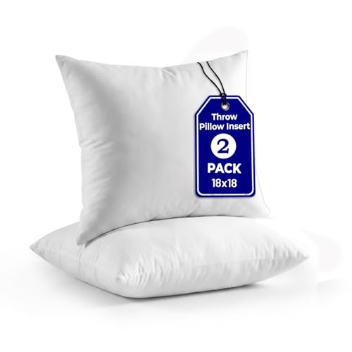 18x18 Down Alternative Throw Pillow Inserts - Set of 2 White