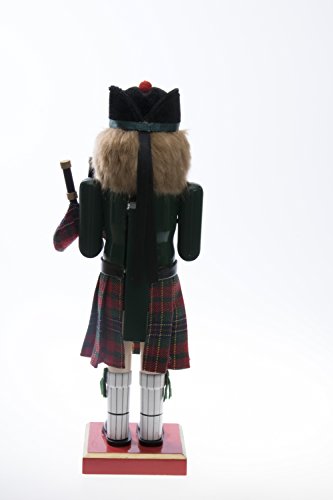 Clever Creations Green Scottish Bagpiper Wooden Nutcracker 14 Inch Christmas Decor