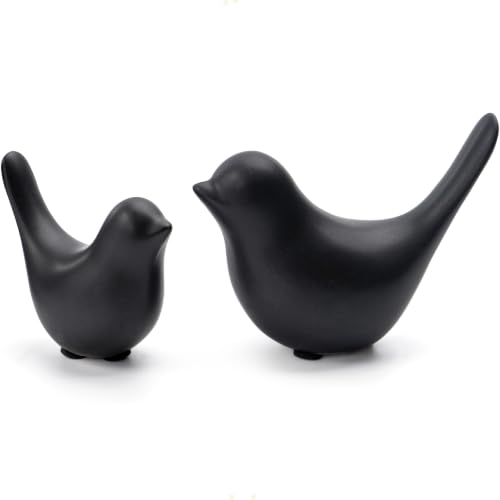 Ceramic Bird Statues Set of 2 Modern Decorative Animal Ornaments