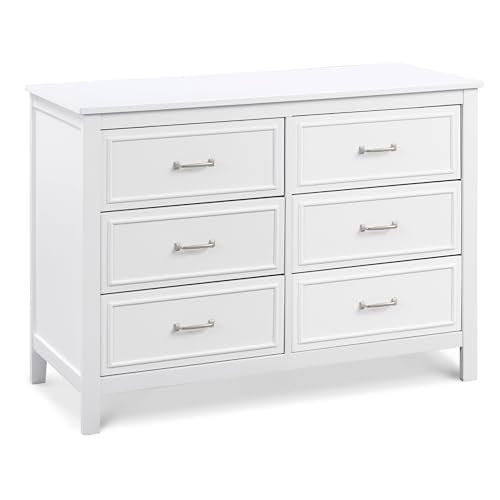 6-Drawer Nursery Dresser in White - Solid Wood Changing Table Storage