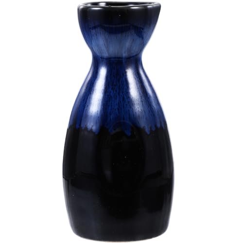 Porcelain Sake Carafe - Handcrafted Japanese Blue Ceramic Bottle for Hot & Cold Drinks