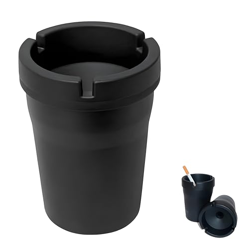 Portable Ashtray Set with Lid – Jumbo and Regular Size, Windproof Design