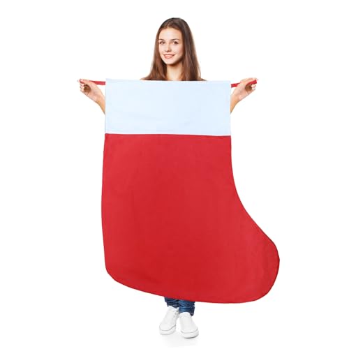 Giant Felt Christmas Stocking - 43 Inch Oversized Holiday Decor for Fireplace & Home