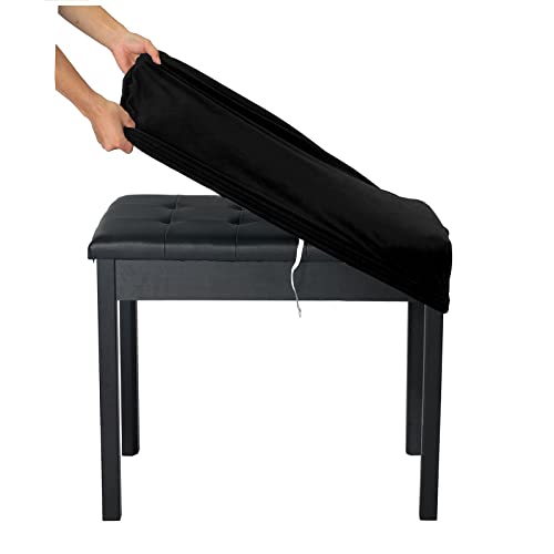 Soft Velvet Rectangular Piano Bench Cover, Stretch Washable Protector (20"-26.5" L)