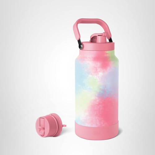 Simple Modern Trek Pivot | Half Gallon Water Bottle Jug with Handle & Boot | Interchangeable Straw & Chug Lids | Large Insulated Stainless Steel | Sports Camping Outdoors | 64oz, Kaleidoscope