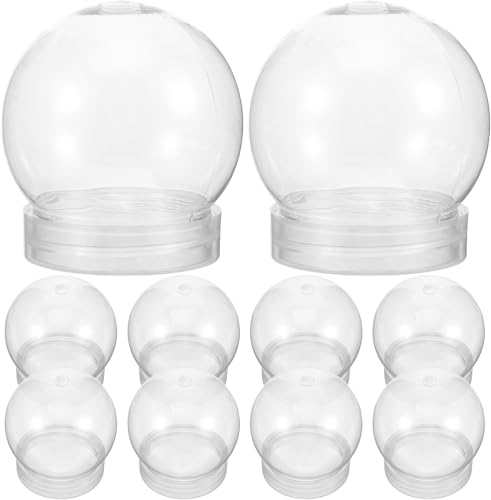 10-Piece Clear Plastic DIY Snow Globe Jars with Screw-Off Caps, 3-Inch