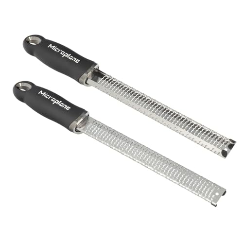 Stainless Steel Citrus Zester & Handheld Fine Cheese Grater - Black