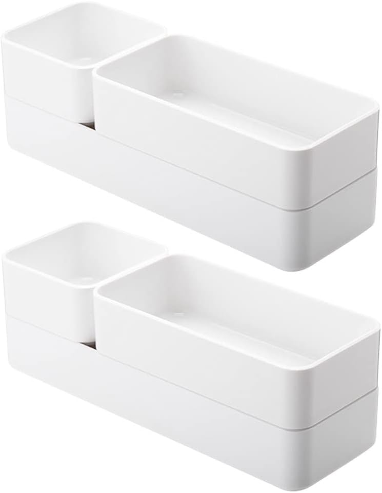 RAUVOLFIA Drawer Organizers Set - 3 Versatile Trays for Bathroom, Vanity, Makeup & Kitchen Storage