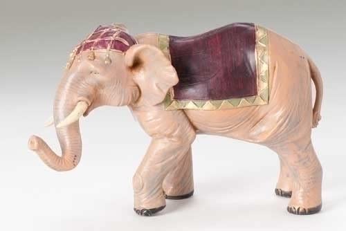 Fontanini 5-inch Elephant Nativity Figurine with Blanket – Hand-Painted Christmas Decor