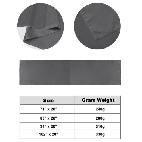 Versotilahome Charcoal Satin Bed Runner Scarf - California King (102x20")