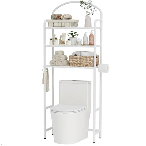 3-Tier Over the Toilet Storage Rack - Space-Saving Metal Bathroom Shelf