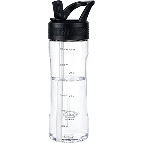 Clear Kids Water Bottle with Straw 20oz Leakproof BPA-Free Tritan