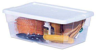 Clear Plastic Storage Box with Snap Lid 6 Quart 12 Pack