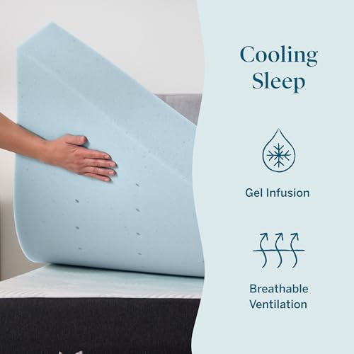 LUCID 4-Inch Gel Memory Foam Mattress Topper, Twin XL Ultra Plush