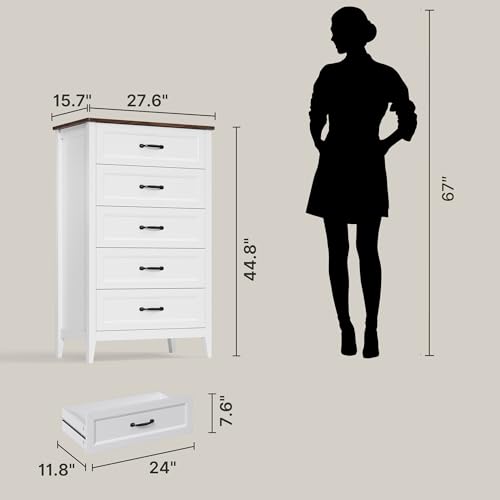 2-Piece Bedroom Dresser Set with 5-Drawer and 6-Drawer Wood Chests