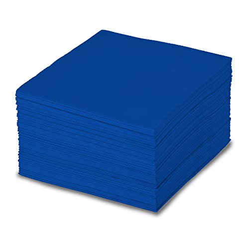 Gatherfun Blue 3-Ply Disposable Cocktail Napkins 80PCS 10x10 Inch / 5x5 Inch Party Tableware