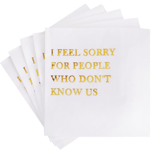 White 50-Pack Funny Cocktail Napkins for Parties & Gatherings