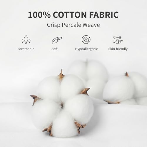 100% Cotton Body Pillow Protector, Zippered Cover 20 x 54 Inches