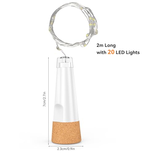 OUSMIN USB Rechargeable Wine Bottle Lights with Cork ( Warm, 16 Pack )