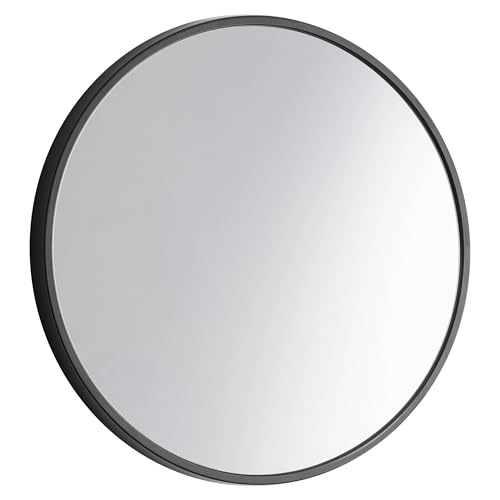 3-Piece 10-Inch Round Wall Mirror Set, Black Minimalist Circle Mirrors