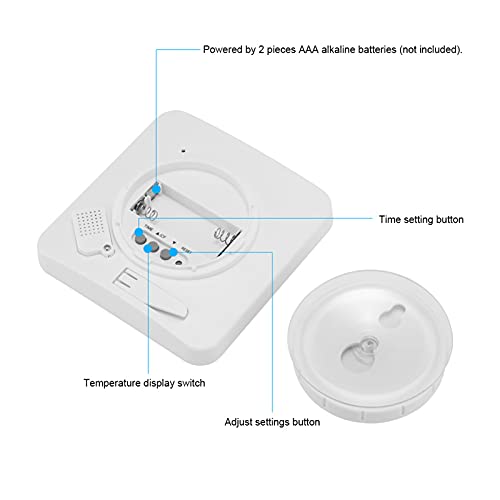 Waterproof Digital Bathroom Shower Clock with 99-Minute Countdown Timer