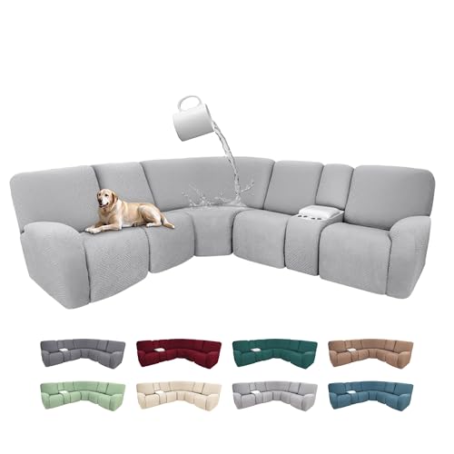 Waterproof L-Shaped Sectional Recliner Couch Covers - 5-Seater