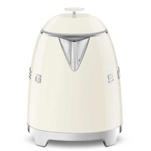 Retro Mini Electric Kettle, 0.8L Stainless Steel Small Water Boiler, Cream