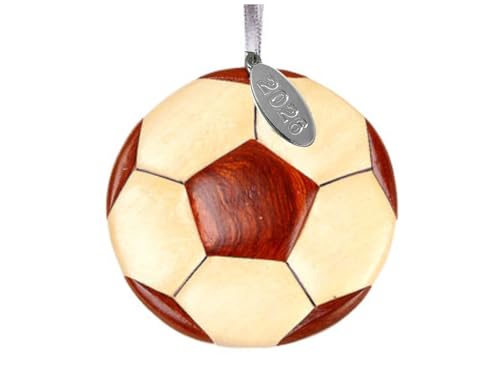 Twisted Anchor Soccer Ornament 2026 - Two-Tone Wood Intarsia Gift Box