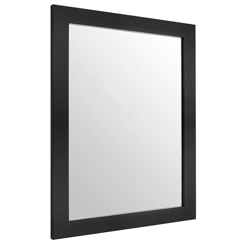 12x16 Inch Rectangular Wall Mirror, Modern Black Decorative Mirror