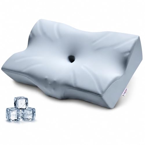 Cervical Neck Pillow for Pain Relief - Ergonomic Memory Foam with Cooling Cover