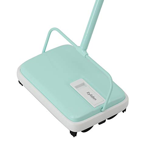 Eyliden Mini Carpet Sweeper, Non-Electric Hand Push Rug Cleaner, Mint