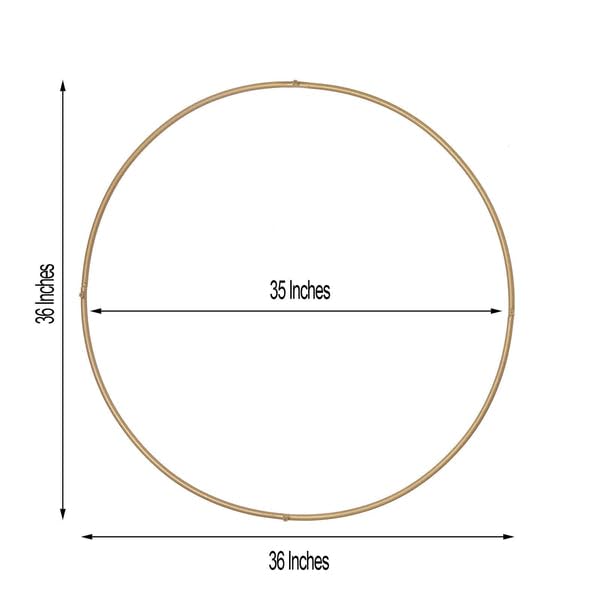 36-Inch Gold Metal Floral Hoop Wreath Frame for Wedding & Event Decor