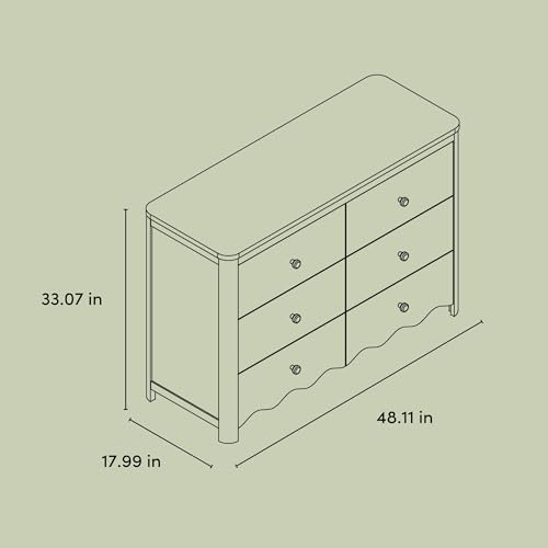 6-Drawer Wood Dresser for Nursery and Bedroom, Driftwood