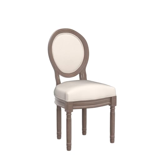 French Country Dining Chairs Set of 4, Upholstered Round Back Farmhouse Chairs