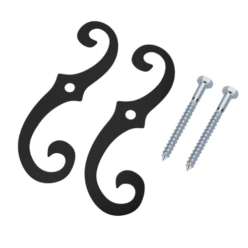 6.3-Inch S-Style Shutter Dogs - Black Iron Exterior Shutter Holders
