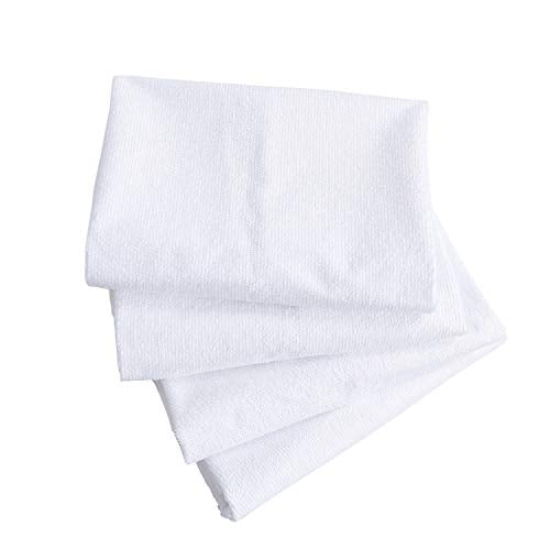 Waterproof Queen Pillow Protectors, Cotton Terry Zippered Encasement - 4 Pack