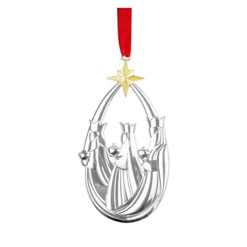Nambé Wiseman Ornament – Silver & Gold Plate Christmas Decoration, Three Kings Story