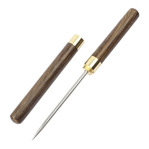 Nutjam 9-Inch Stainless Steel Ice Pick with Wooden Handle & Safety Cover (Wood Color, M)