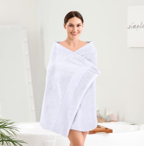 Utopia Towels Luxury Bath Towels Set 4 Pack, 27x54 White Ring Spun Cotton