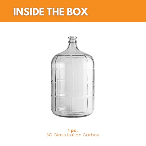 3 Gallon Glass Carboy Fermenter for Home Brewing and Wine Making