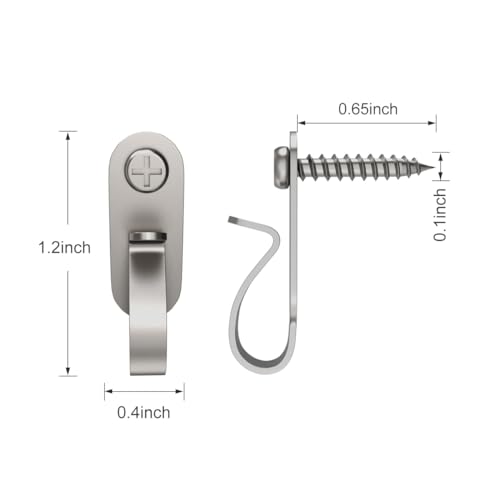 Stainless Steel Screw Hooks for String Lights, 40 Pack Anti-Drop Hangers