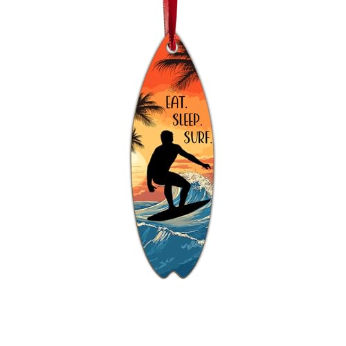 Boy Surfing Christmas Ornament 2025 - Surfboard Decor for Surfers & Beach Lovers