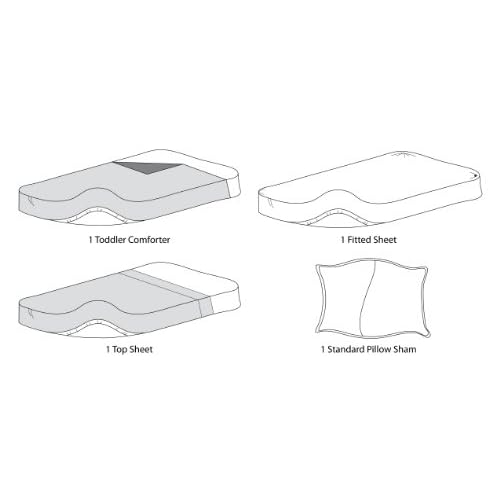 American Baby Company 100% Cotton Percale 4 Piece Toddler Bedding Set, Royal Blue, for Boys & Girls