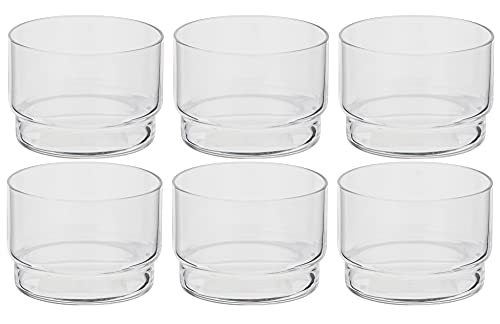 Toyo Sasaki Fino Glass Amuse Cup 155ml Set of 6, Dishwasher & Microwave Safe, Made in Japan
