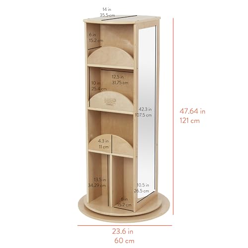 Rotating Kids Dress-Up Storage Station with Mirrors and Shelves