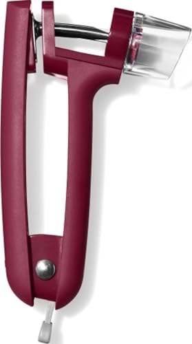 Cherry & Olive Pitter Tool with Splatter Shield & Non-Slip Grip - Beet
