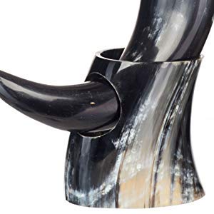 Large Viking Drinking Horn Tankard – 20oz Handcrafted Ox Horn Beer Mug