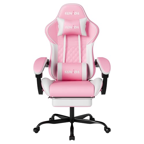 Ergonomic Reclining Gaming Chair with Massage Lumbar Support & Footrest