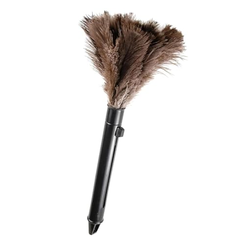 Retractable Genuine Ostrich Feather Duster - Anti-Static Handheld Cleaning Tool