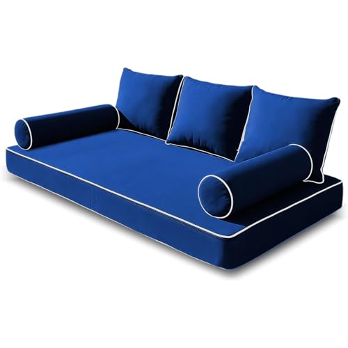 Outdoor Twin Daybed Mattress Cover Set - Water-Resistant Cushion Slipcovers